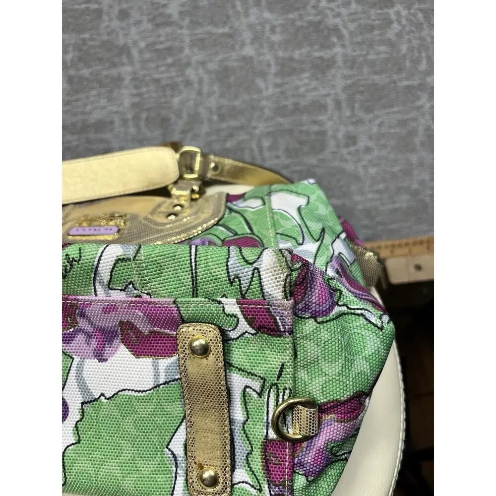 Coach Y2K Madison Floral Audrey Convertible Gold Accents Purse Bag 14589